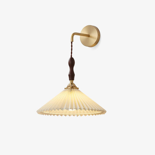 Pleated Wooden Wall Lamp - Stylish LED Indoor Lighting