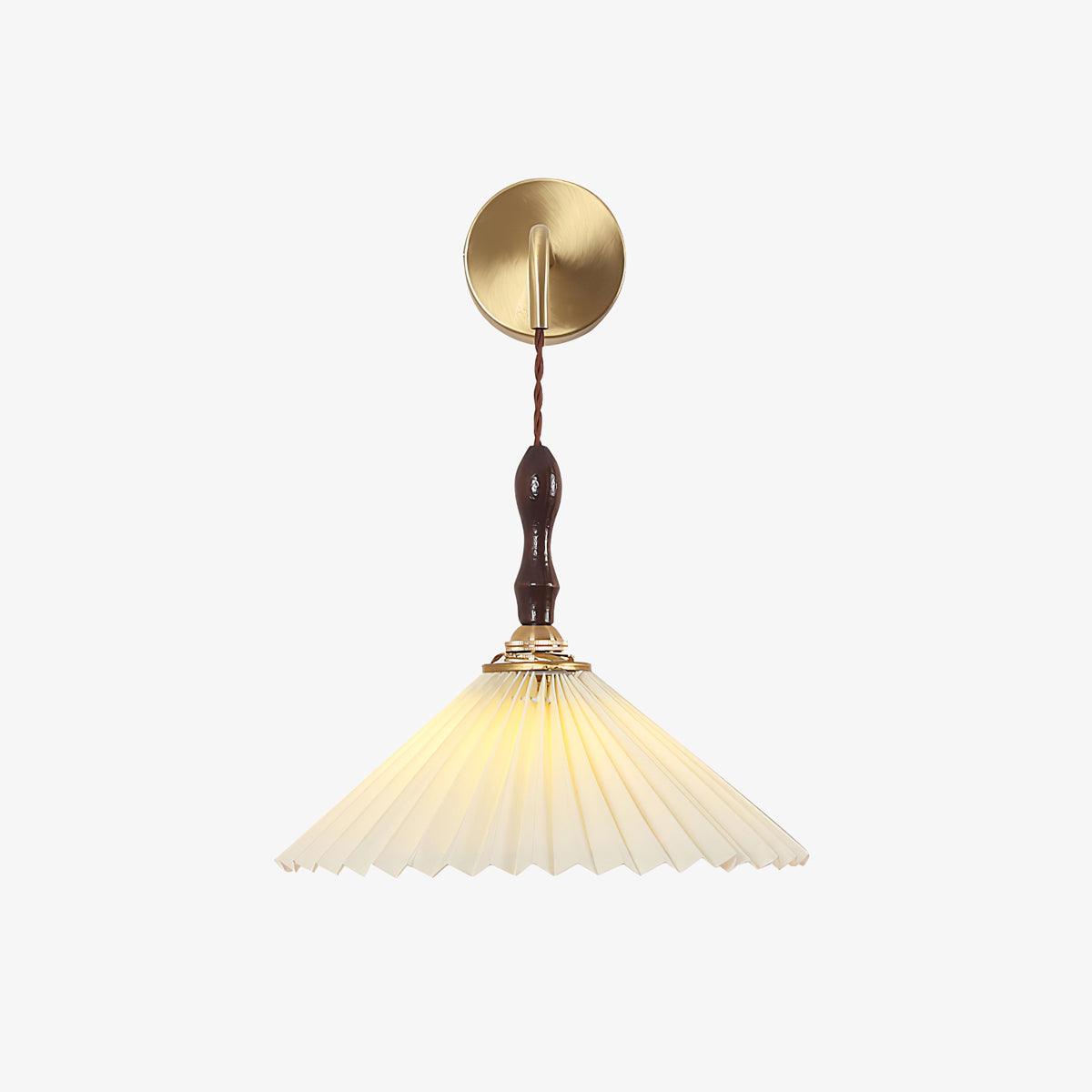 Pleated Wooden Wall Lamp - Stylish LED Indoor Lighting