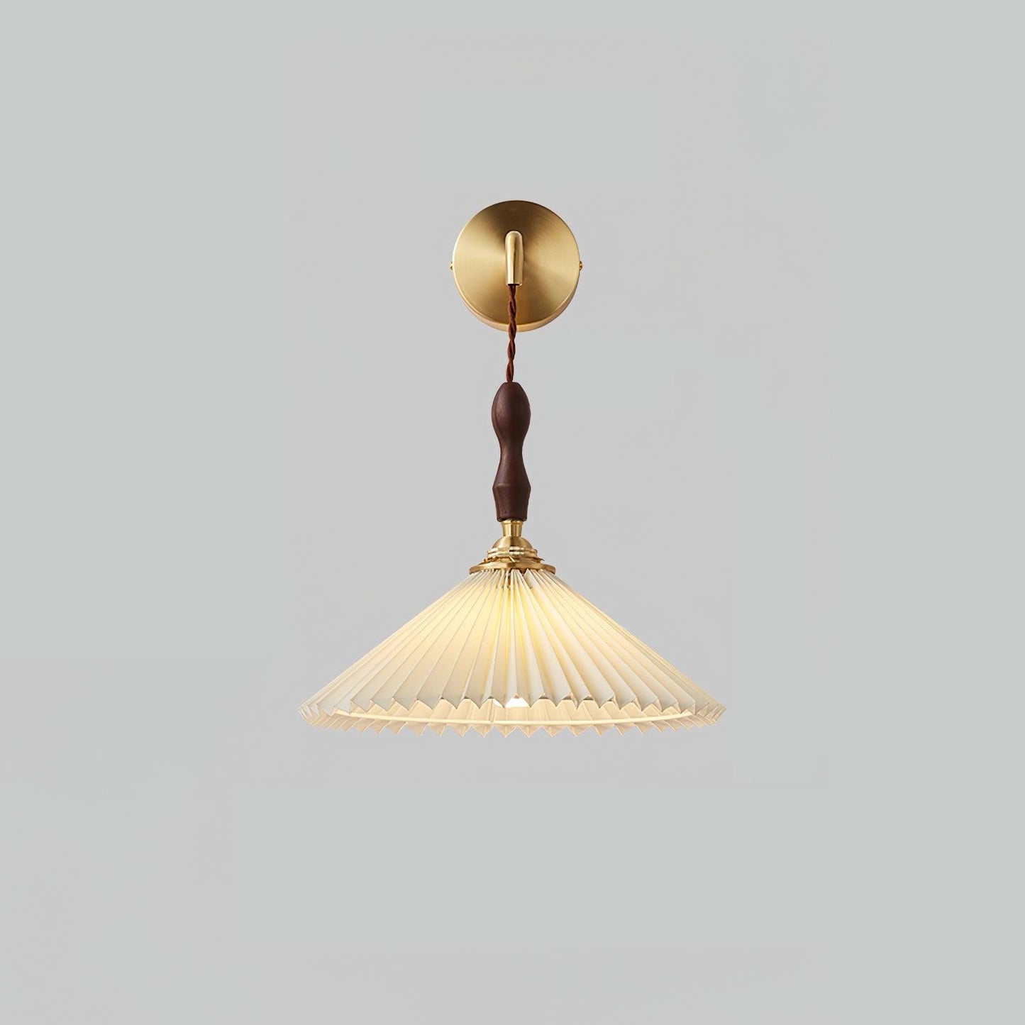 Pleated Wooden Wall Lamp - Stylish LED Indoor Lighting