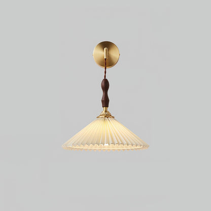 Pleated Wooden Wall Lamp - Stylish LED Indoor Lighting