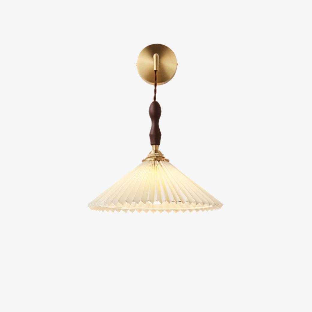 Pleated Wooden Wall Lamp - Stylish LED Indoor Lighting