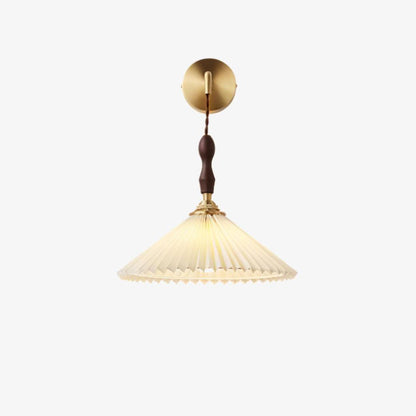 Pleated Wooden Wall Lamp - Stylish LED Indoor Lighting