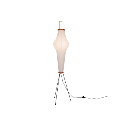 Rice Paper Floor Lamp - Indoor LED Lantern Design, Black
