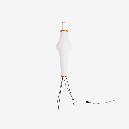 Rice Paper Floor Lamp - Indoor LED Lantern Design, Black