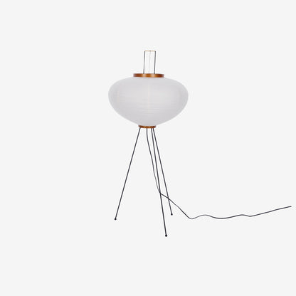 Rice Paper Floor Lamp - Indoor LED Lantern Design, Black