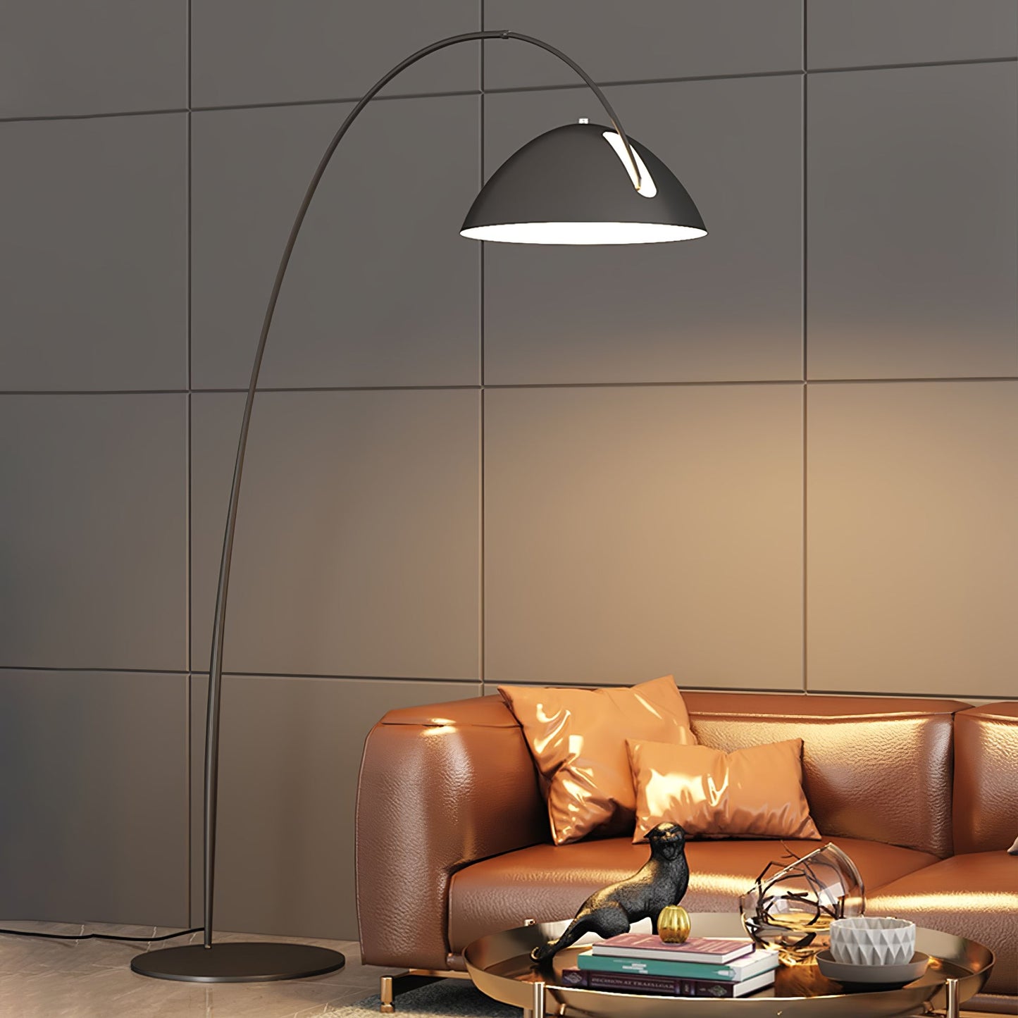 Verse Arc Floor Lamp - Scandinavian Design, LED, Black