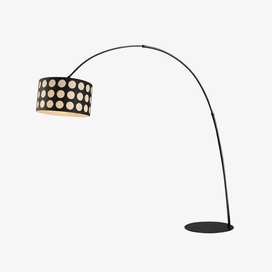 Polka Arc Fabric Floor Lamp with LED Shade for Indoor Use