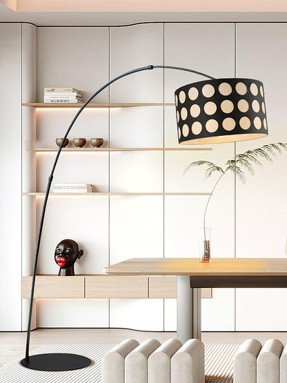 Polka Arc Fabric Floor Lamp with LED Shade for Indoor Use