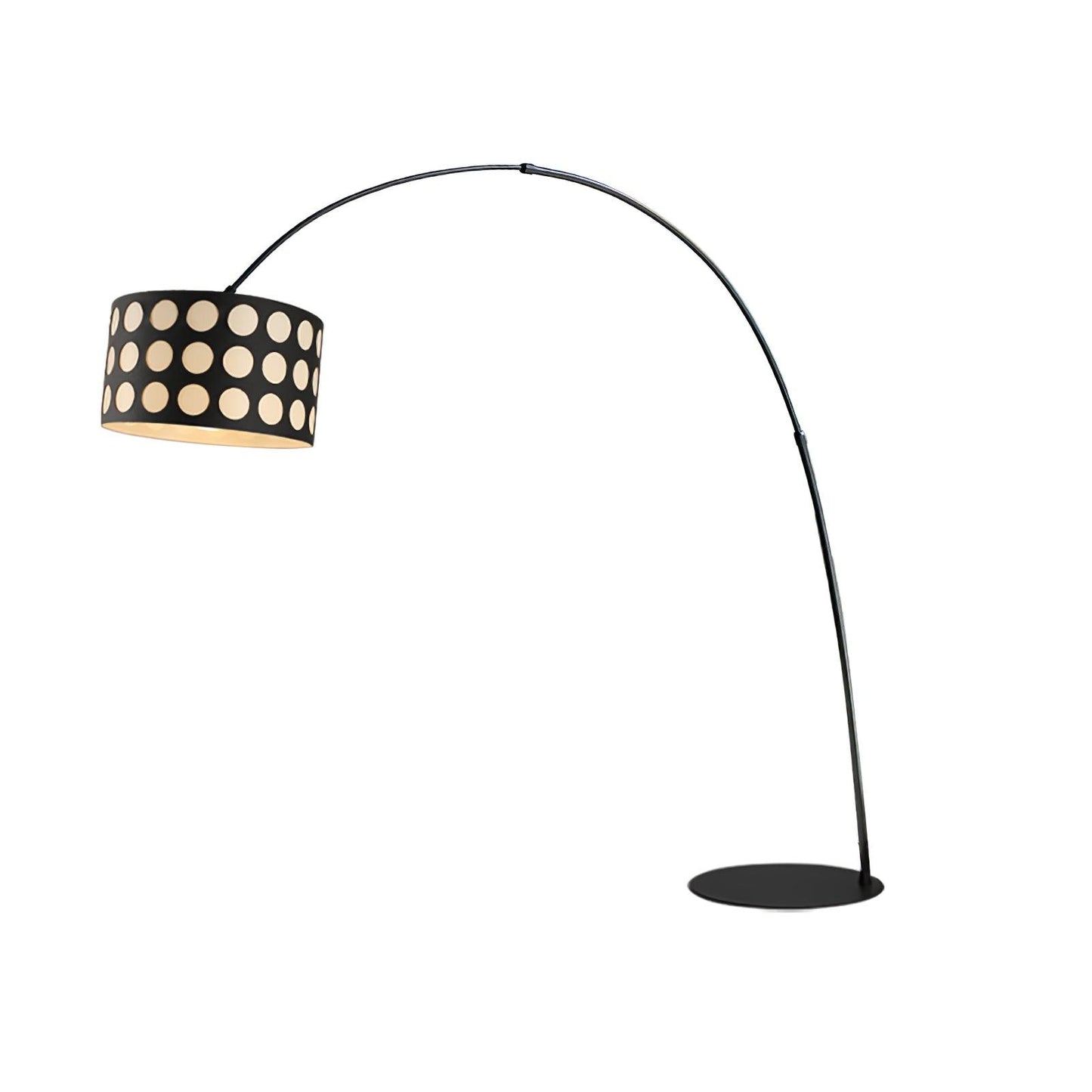 Polka Arc Fabric Floor Lamp with LED Shade for Indoor Use