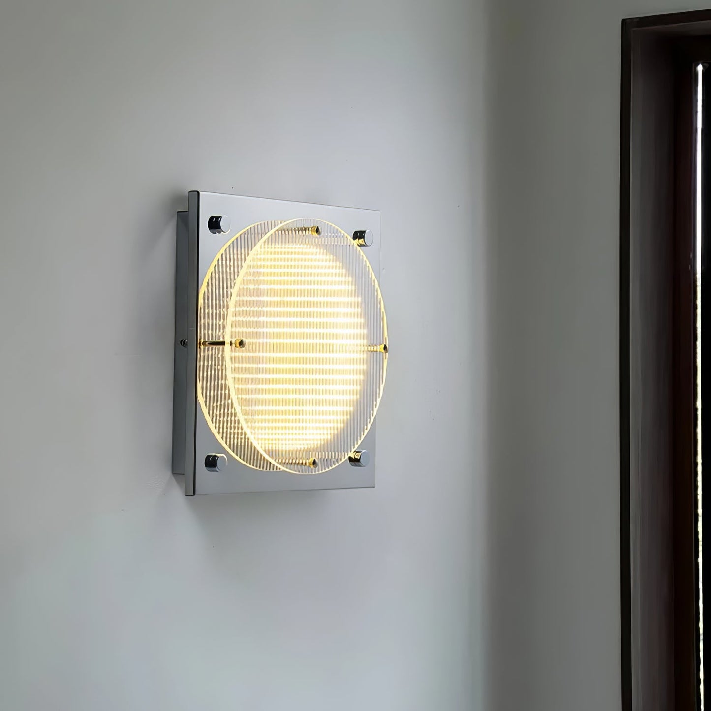 Prism Shield Wall Sconce with LED Light - Chrome Finish