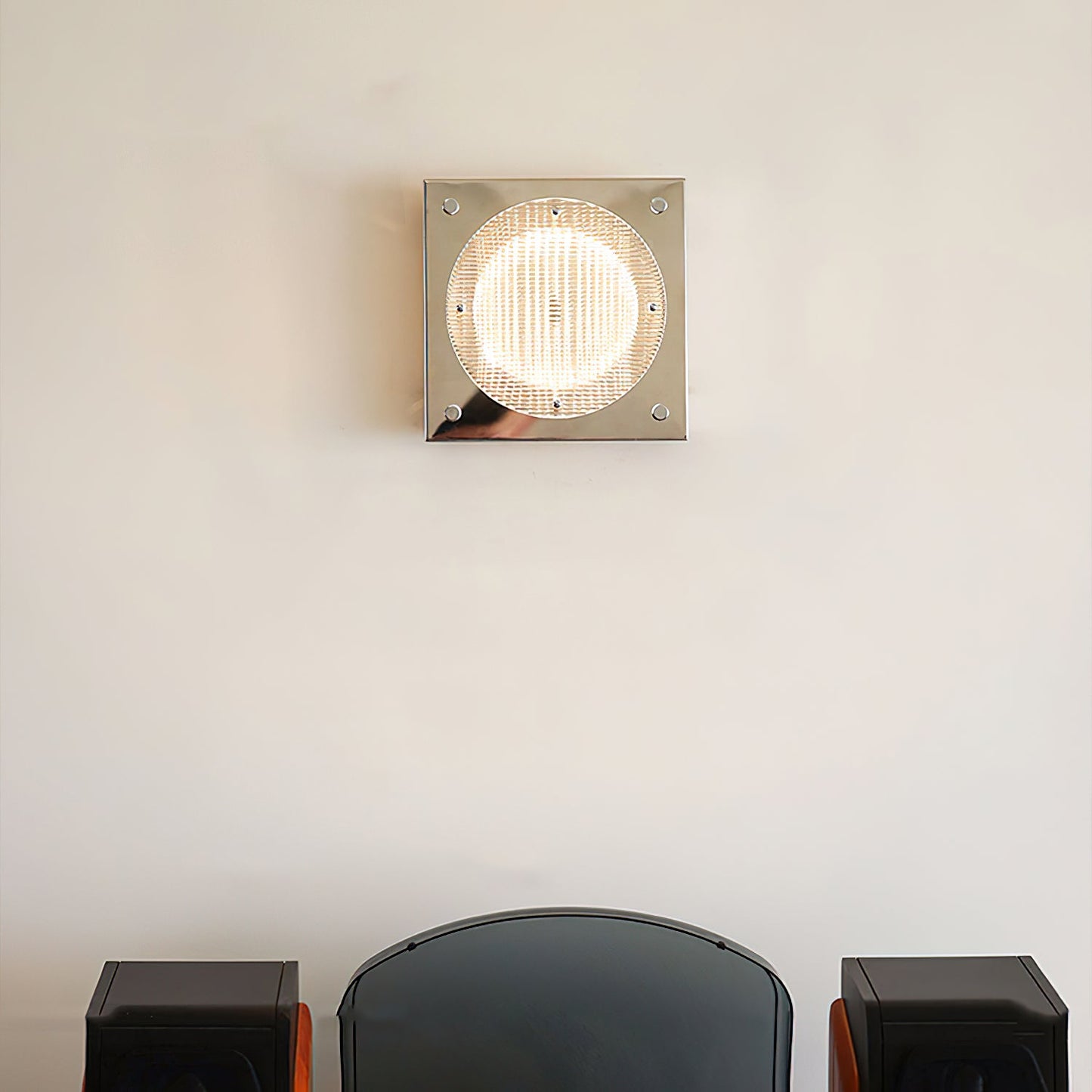 Prism Shield Wall Sconce with LED Light - Chrome Finish