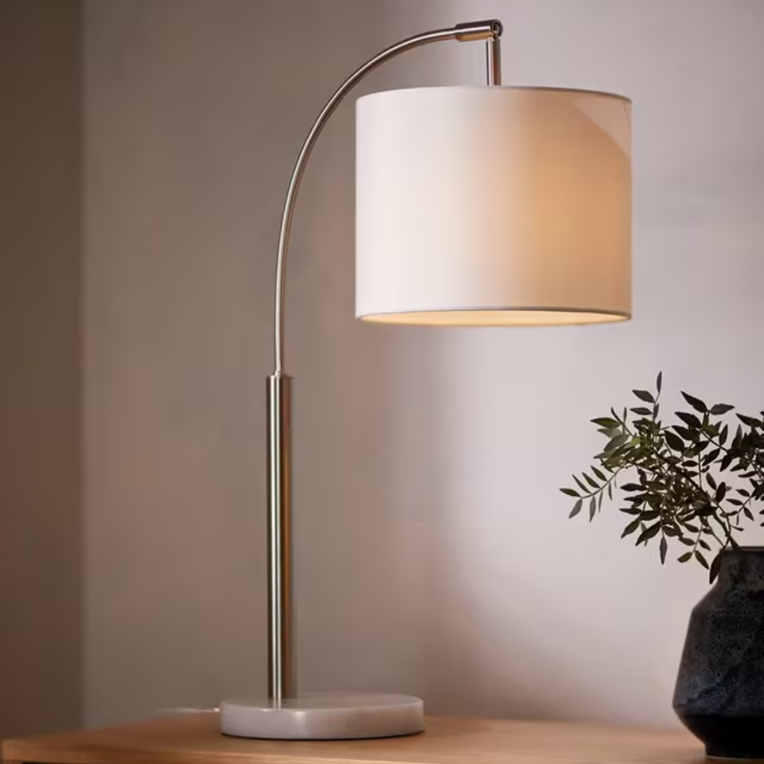 Angus Arched Table Lamp with Marble Base - Modern Lighting for Any Room