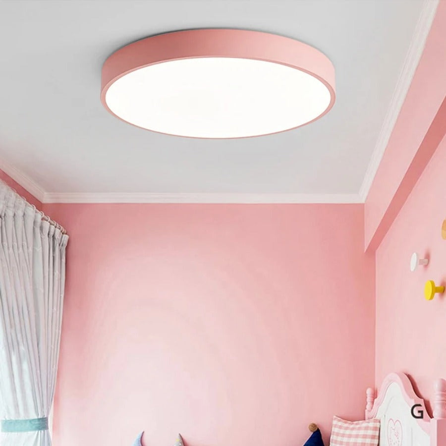 Nordic Wooden Macaroon Circular LED Ceiling Light