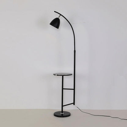 Rani Floor Lamp with Tray, LED, Metal, Black, Gold Finish