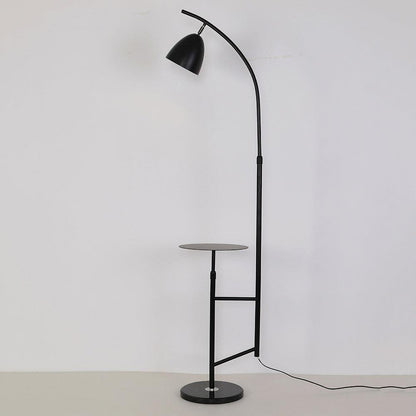Rani Floor Lamp with Tray, LED, Metal, Black, Gold Finish