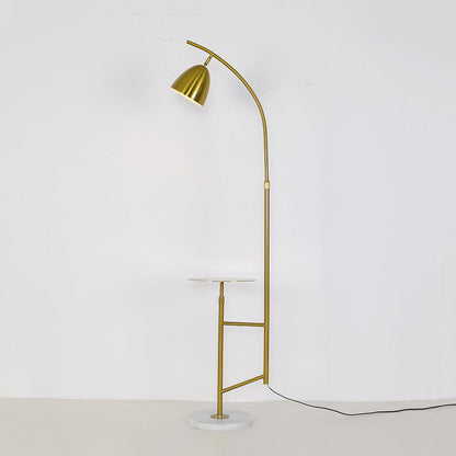 Rani Floor Lamp with Tray, LED, Metal, Black, Gold Finish