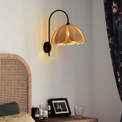 Rattan Petal Wall Lamp - LED Indoor Lighting Fixture