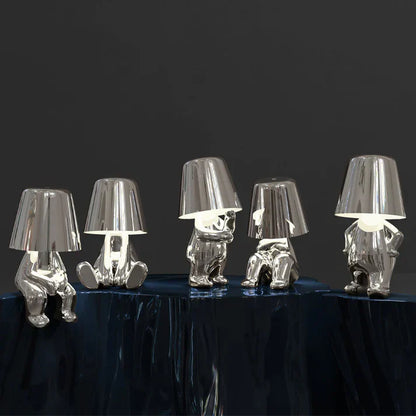 Gold USB Rechargeable Table Lamp | Dimmable Resin Lamp