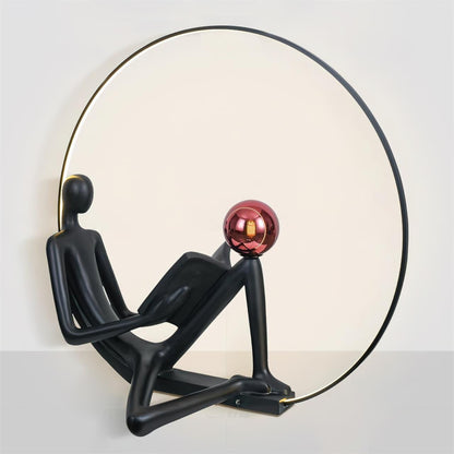 Reader Sculpture Floor Lamp with LED Light - Black Design