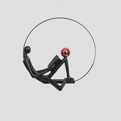 Reader Sculpture Floor Lamp with LED Light - Black Design