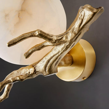 Retro Twigs Wall Lamp - Brass & Marble LED Sconce Set of 2