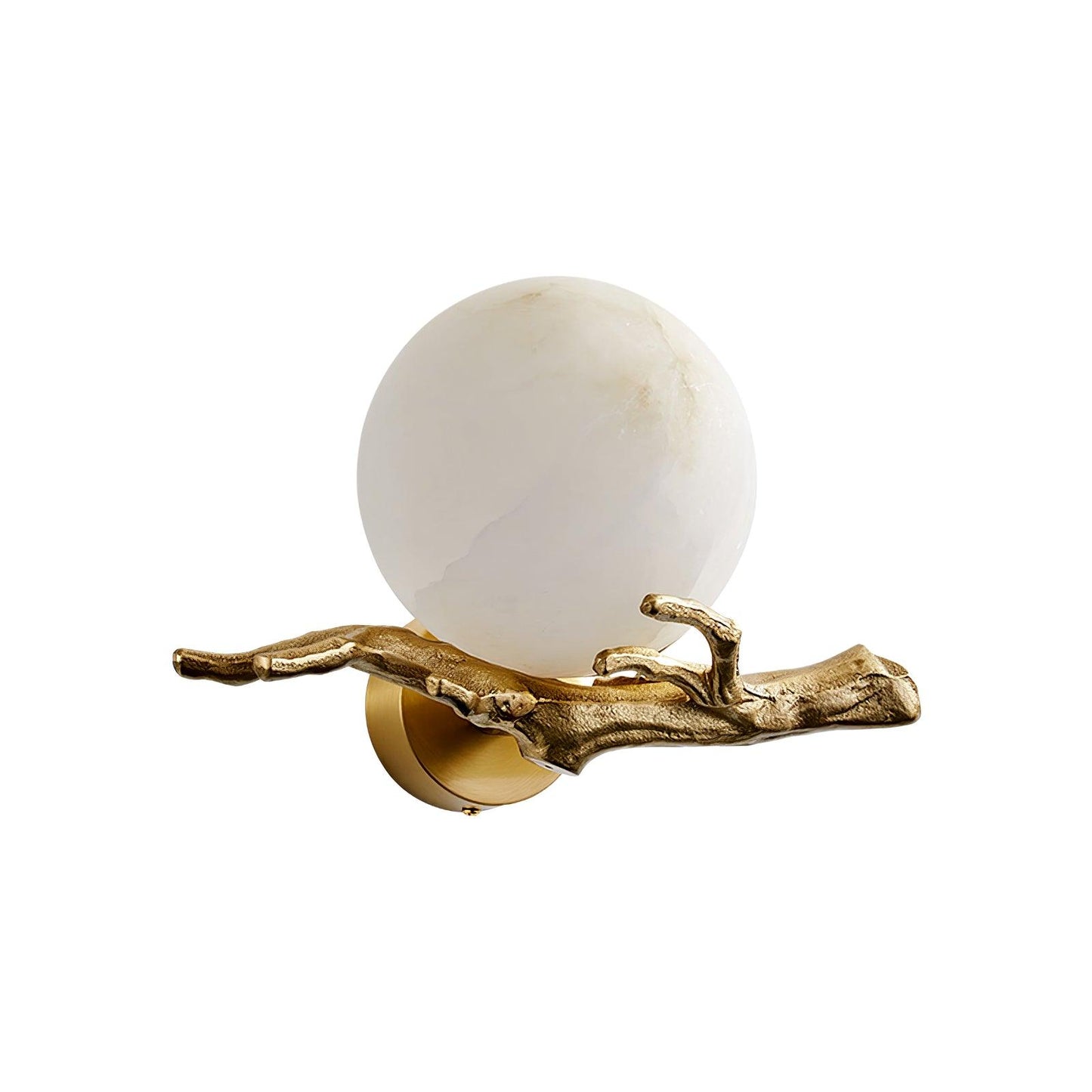 Retro Twigs Wall Lamp - Brass & Marble LED Sconce Set of 2