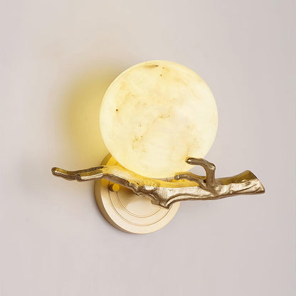 Retro Twigs Wall Lamp - Brass & Marble LED Sconce Set of 2
