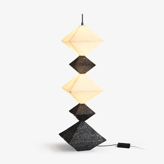 Rhombus Cube Floor Lamp with LED Light, Dimmable, Indoor