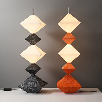 Rhombus Cube Floor Lamp with LED Light, Dimmable, Indoor