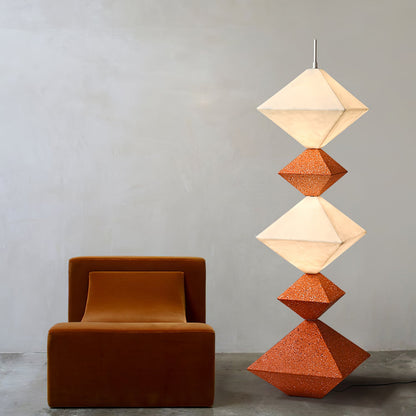 Rhombus Cube Floor Lamp with LED Light, Dimmable, Indoor