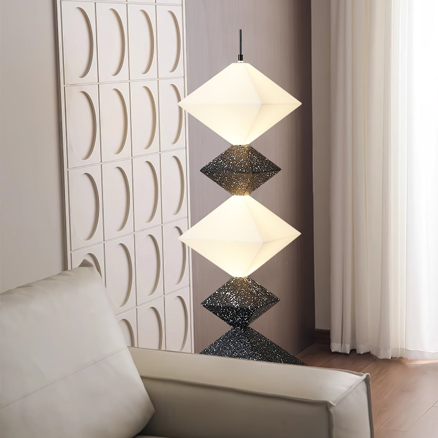 Rhombus Cube Floor Lamp with LED Light, Dimmable, Indoor