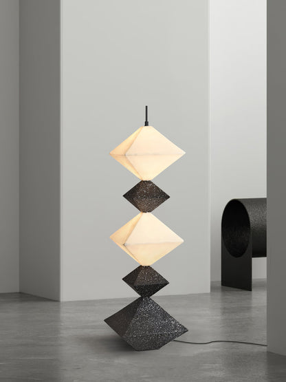Rhombus Cube Floor Lamp with LED Light, Dimmable, Indoor
