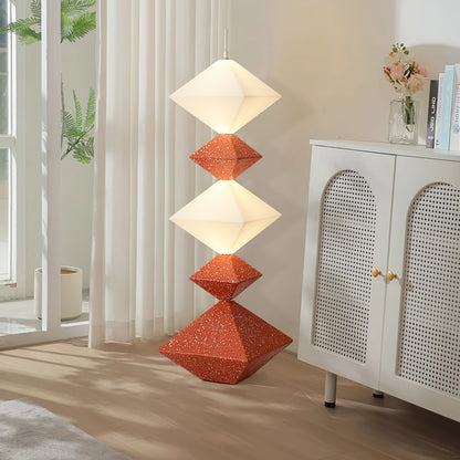 Rhombus Cube Floor Lamp with LED Light, Dimmable, Indoor