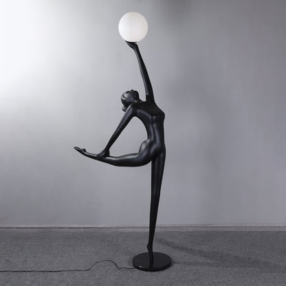 Rhythmic Gymnast Sculpture Floor Lamp LED Black Art Design
