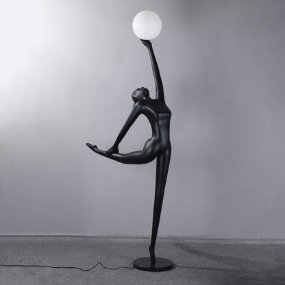 Rhythmic Gymnast Sculpture Floor Lamp LED Black Art Design
