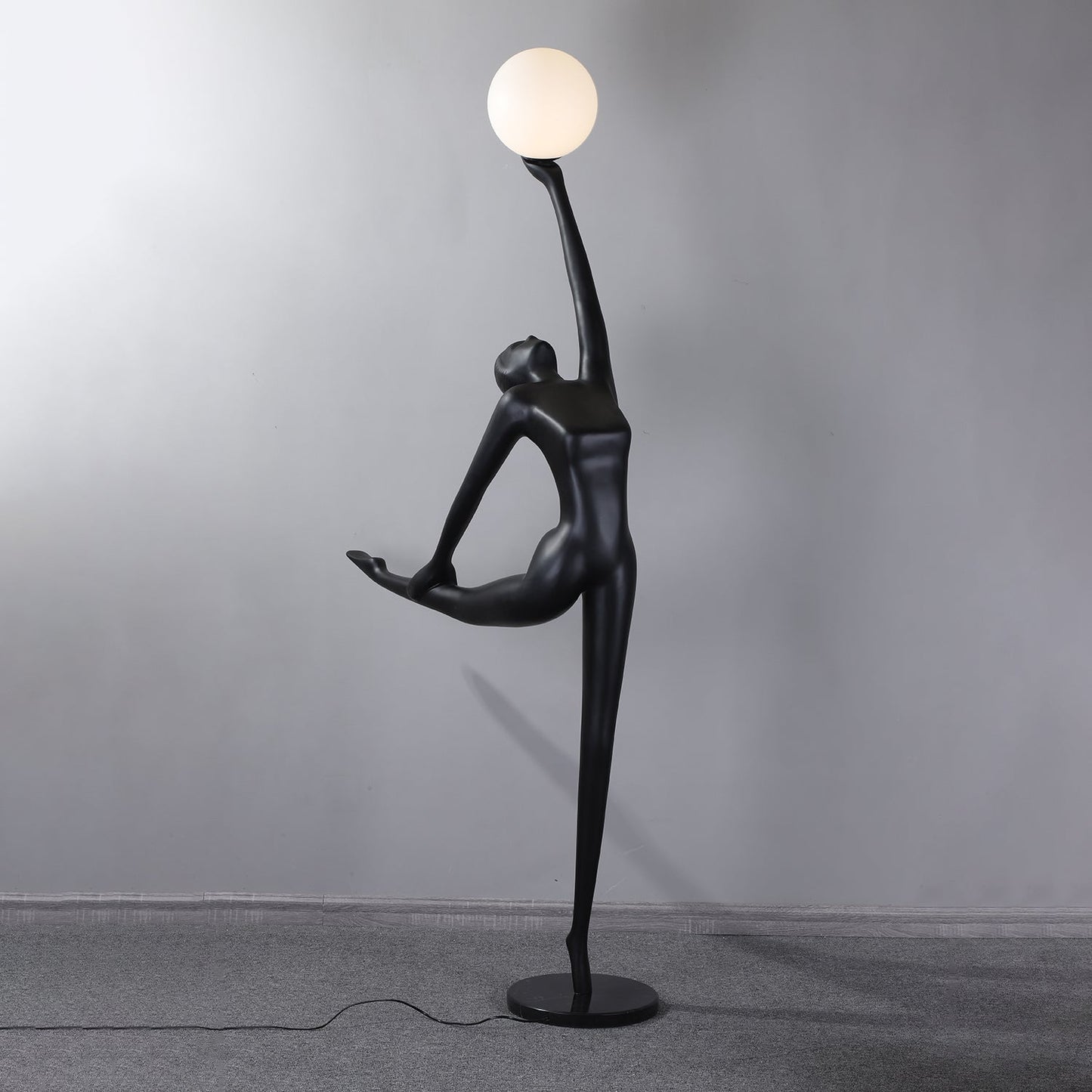 Rhythmic Gymnast Sculpture Floor Lamp LED Black Art Design