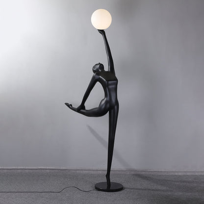Rhythmic Gymnast Sculpture Floor Lamp LED Black Art Design