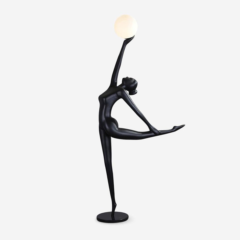 Rhythmic Gymnast Sculpture Floor Lamp LED Black Art Design