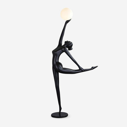 Rhythmic Gymnast Sculpture Floor Lamp LED Black Art Design