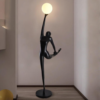 Rhythmic Gymnast Sculpture Floor Lamp LED Black Art Design