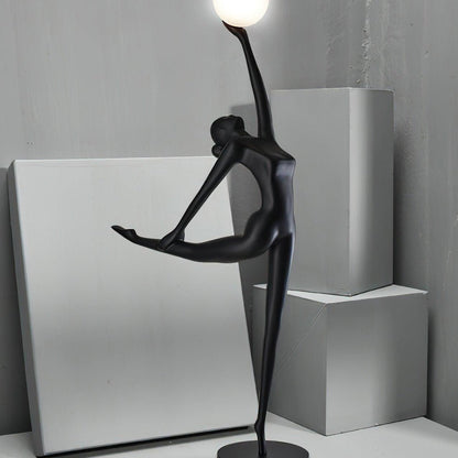 Rhythmic Gymnast Sculpture Floor Lamp LED Black Art Design