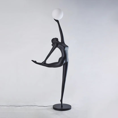 Rhythmic Gymnast Sculpture Floor Lamp LED Black Art Design