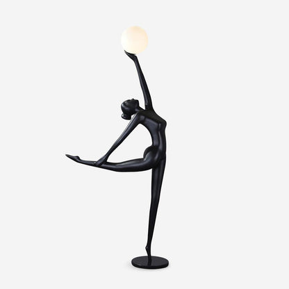 Rhythmic Gymnast Sculpture Floor Lamp LED Black Art Design