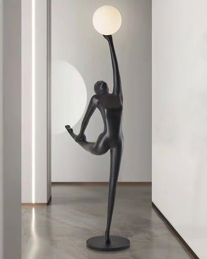 Rhythmic Gymnast Sculpture Floor Lamp LED Black Art Design