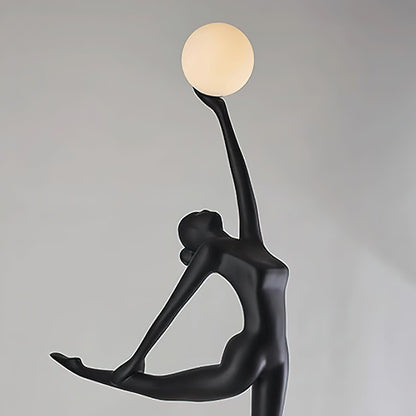Rhythmic Gymnast Sculpture Floor Lamp LED Black Art Design