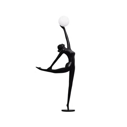 Rhythmic Gymnast Sculpture Floor Lamp LED Black Art Design