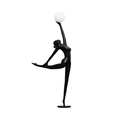Rhythmic Gymnast Sculpture Floor Lamp LED Black Art Design