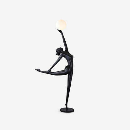 Rhythmic Gymnast Sculpture Floor Lamp LED Black Art Design
