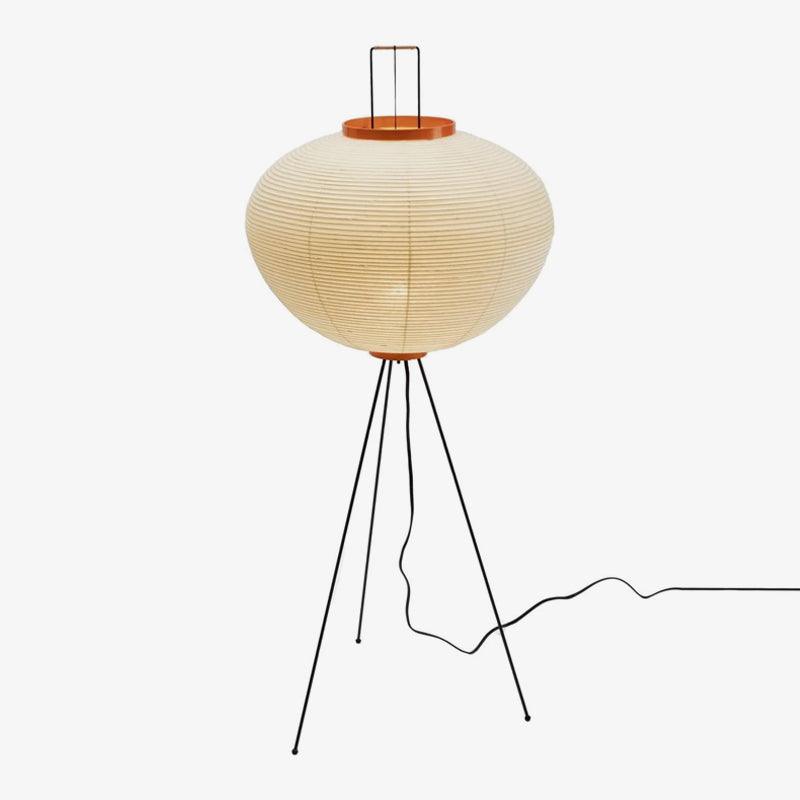 Rice Paper Floor Lamp - Indoor LED Lantern Design, Black