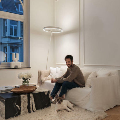 Ring Floor Light with LED, Adjustable Height, Indoor Use